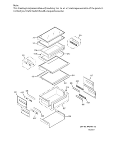 FF SHELVES Diagram and Parts List for ZIS420NKB  General Electric Refrigerator