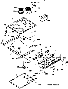 Control Panel Diagram and Parts List for JSP31WV2WW  General Electric Range