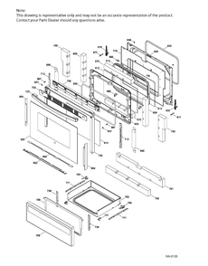 DOOR & DRAWER PARTS Diagram and Parts List for JCB830DK1WW  General Electric Range