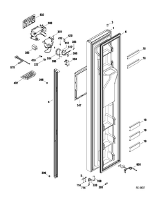 FZ DOOR Diagram and Parts List for 39639USTAGV  General Electric Refrigerator