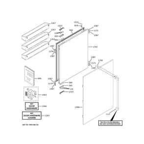 Refrigerator Door 1 Diagram and Parts List for CIC36LP2VDS1  General Electric Refrigerator