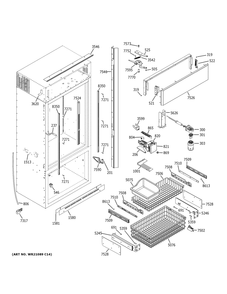 Cabinet 2 Diagram and Parts List for ZICS360NNBLH  General Electric Refrigerator