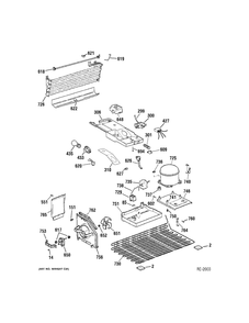Unit Parts Diagram and Parts List for HTMX050EF3WW  General Electric Dishwasher