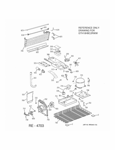UNIT PARTS Diagram and Parts List for GTH18GBDR4WW  General Electric Refrigerator