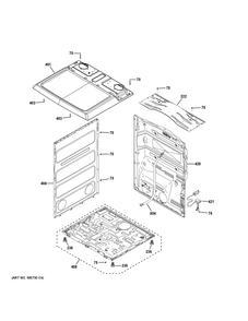 Cabinet And Top Panel Diagram and Parts List for ETD48GASW0WB  General Electric Dryer