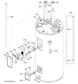 Body Parts Diagram and Parts List for BEH50DCEHSBA  General Electric Water Heater