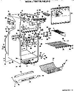 Cabinet Parts Diagram and Parts List for TBX18LFB  General Electric Refrigerator