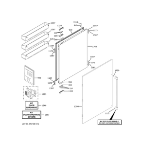 Refrigerator Door 2 Diagram and Parts List for CIC36LP2VDS1  General Electric Refrigerator