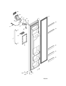FZ DOOR Diagram and Parts List for DSRS5KGXGFGS  General Electric Refrigerator