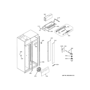 Fresh Food Section Diagram and Parts List for ZISS420DNMSS  General Electric Refrigerator