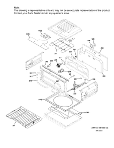 UPPER OVEN Diagram and Parts List for CC2S995SEL1SS  General Electric Range