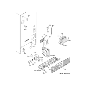 Machine Compartment Diagram and Parts List for GYE21JYMCFFS  General Electric Refrigerator