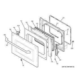 Door Diagram and Parts List for CT918ST2SS  General Electric Wall Oven