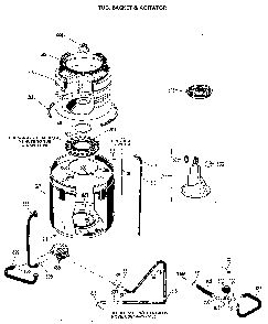Tub/basket And Agitator Diagram and Parts List for WW8318LAL  General Electric Washer