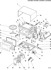 BODY PARTS Diagram and Parts List for GTC0716W01  General Electric Microwave