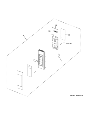 CONTROL PARTS Diagram and Parts List for DVM7195DK3WW  General Electric Microwave