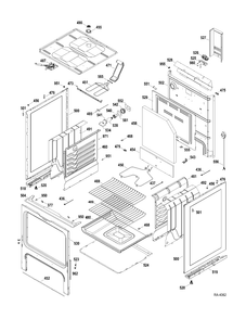 BODY PARTS Diagram and Parts List for RCB787DN2WW  General Electric Range