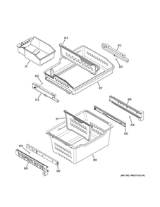 Freezer Shelves Diagram and Parts List for GDE21EGKTRBB  General Electric Refrigerator