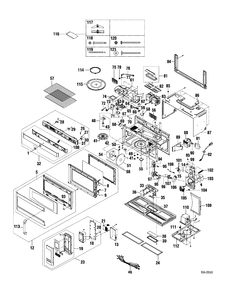 MICROWAVE Diagram and Parts List for CVM2072SMC01  General Electric Microwave