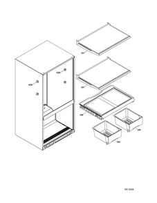 Ff Shelves Diagram and Parts List for GNE26GGDWW  General Electric Refrigerator
