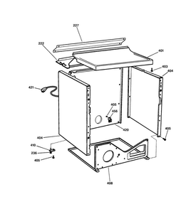 Cabinet Diagram and Parts List for EGD4000B0WW  General Electric Dryer
