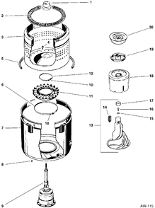 Part Location Diagram of WH45M32 GE DISCONTINUED