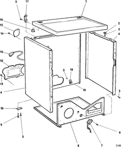 CABINET Diagram and Parts List for 64100169  General Electric Dryer