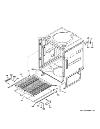 Body Parts 2 Diagram and Parts List for CDT866P3M4D1  General Electric Dishwasher
