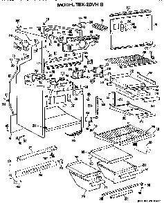 Cabinet Parts Diagram and Parts List for TBX20VHB  General Electric Refrigerator
