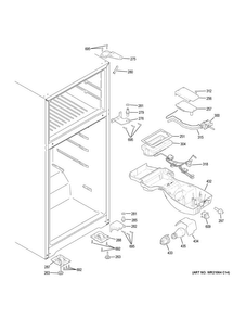 Fresh Food Section Diagram and Parts List for GTE18GMHHRES  General Electric Refrigerator