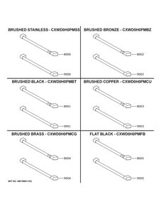 Cafe Customization Diagram and Parts List for CTD70DP2N4S1  General Electric Wall Oven