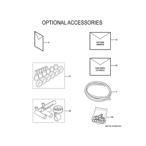 Optional Accessories Diagram and Parts List for NF96U045S3BR0  General Electric Furnace