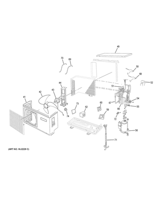 Part Location Diagram of WJ76X23478 GE CASING