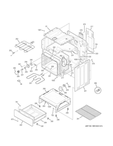 Body Parts Diagram and Parts List for JB250RK2SS  General Electric Range