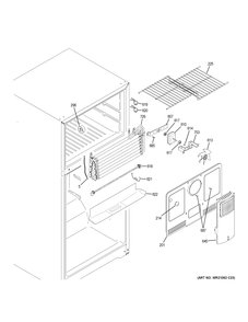 FREEZER SECTION Diagram and Parts List for GTE18ISHJRSS  General Electric Refrigerator