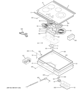 Part Location Diagram of 49-80746 GE Owner's manual