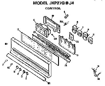 Control Diagram and Parts List for JKP27GJ4  General Electric Wall Oven