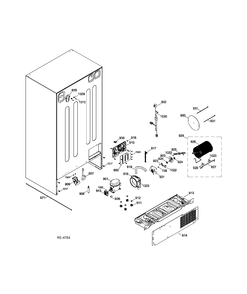 SEALED SYSTEM & MOTHERBOARD Diagram and Parts List for GSHS9NGYBCSS  General Electric Refrigerator