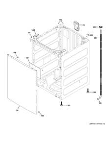 Cabinet Diagram and Parts List for VTW565ASV0WB  General Electric Washer