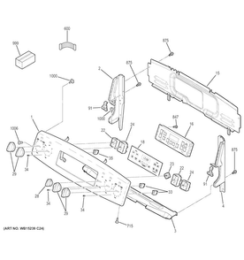 Control Panel Diagram and Parts List for JB650SF2SS  General Electric Range