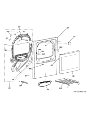 Part Location Diagram of WE20X27466 GE PANEL FRONT