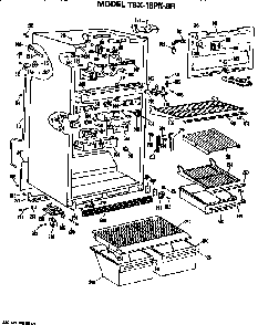 Cabinet Parts Diagram and Parts List for TBX18PKBR  General Electric Refrigerator