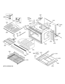 Lower Oven Diagram and Parts List for CTD70DP2N4S1  General Electric Wall Oven