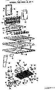 Unit Parts Diagram and Parts List for TBX20ZFB  General Electric Refrigerator