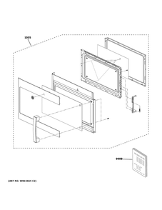 Door Parts Diagram and Parts List for JNM3184RP9SS  General Electric Microwave