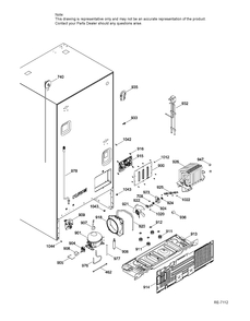 SEALED SYSTEM AND MOTHER BOARD Diagram and Parts List for PFE24JMKBKES  General Electric Refrigerator