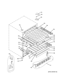 Cabinet And Shelves Diagram and Parts List for ZDWR240NABS  General Electric Wine and Beverage Cooler