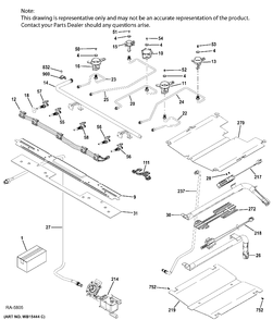 GAS & BURNER PARTS Diagram and Parts List for JCGB700SEJ2SS  General Electric Range