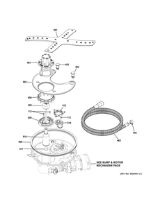 SUMP & FILTER ASSEMBLY Diagram and Parts List for PDF820SSJ2SS  General Electric Dishwasher