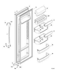 FF DOOR Diagram and Parts List for GSRC3QGXAFBB  General Electric Refrigerator